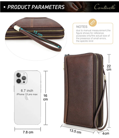 Herren Echtleder Geldbörse Vintage Luxus Business Handtasche Clutch Geldclip