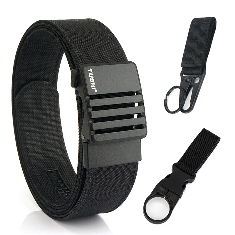 Herren-Taktischer Gürtel aus Nylon mit matte Metall-Schnalle und 43 mm Breite für Alltag und Freizeit