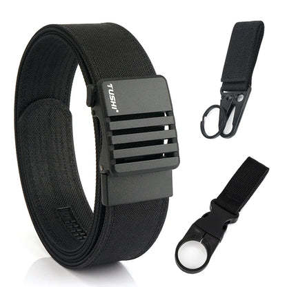 Herren-Taktischer Gürtel aus Nylon mit matte Metall-Schnalle und 43 mm Breite für Alltag und Freizeit
