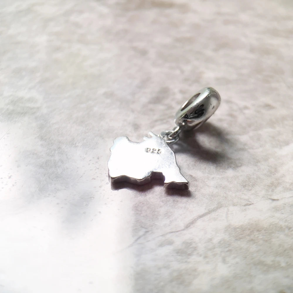 Damen-Charm-Anhänger Mallorca Spanien entspannend aus Sterlingsilber