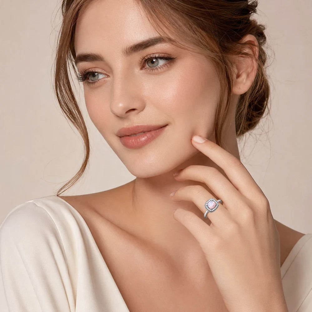 Damen-Ring schillernd Vintage klassisch aus Sterlingsilber