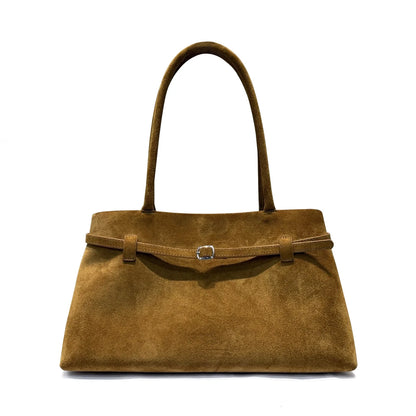 Damen-Schultertasche Aus Natur-Wildleder Mit Langem Henkel | Vielseitig