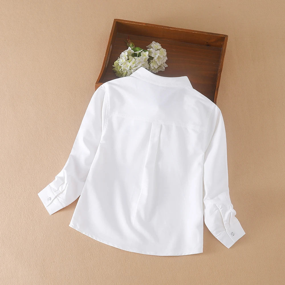 Jungen Kleidung Schuluniform Hemden Frühling Herbst Langarm Turn-Down Kragen Kinder hemd für Jungen Kinder Tops