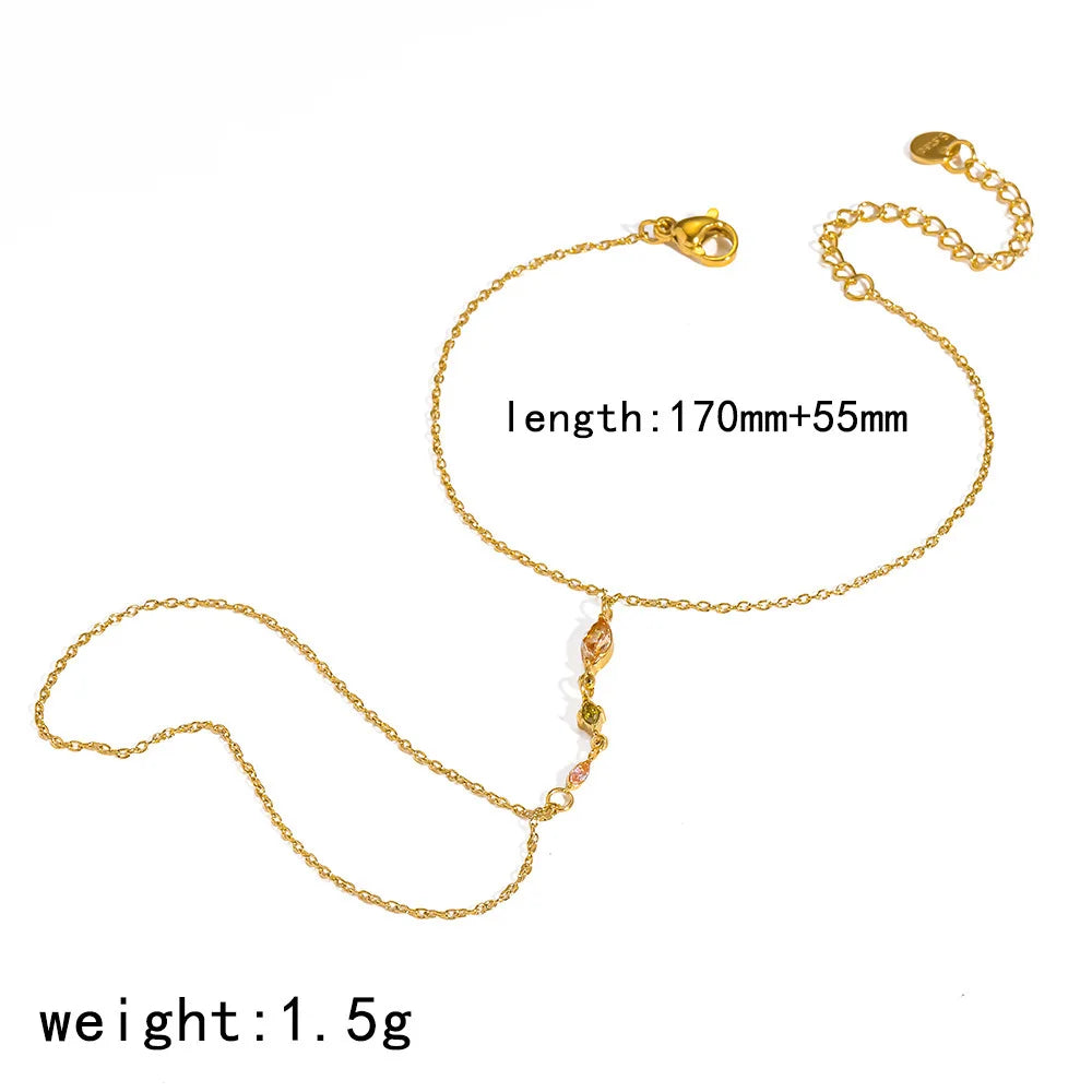 Damen-Kettenarmband in Y-Form mit bunten Zirkonia