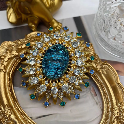 Brosche Strass Kristall Barock Ellipse Retro Palast Glänzend Damen