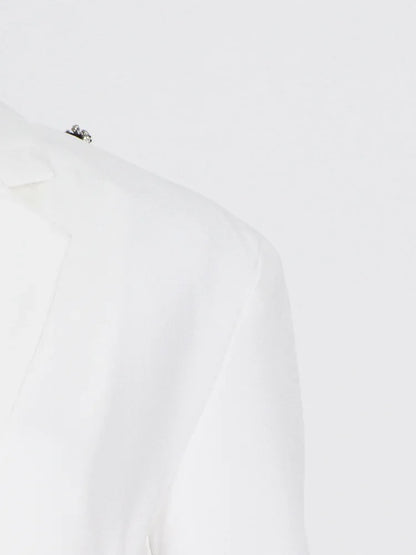 Elegantes Midi-Kleid mit Pailletten und Patchwork, schulterfrei und langärmelig – figurbetontes Design für Damen.