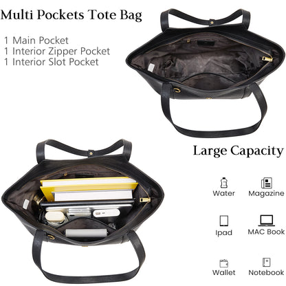 Damen-Tote-Tasche aus Rindleder mit großer Kapazität und leichtem Gewicht für Pendeln und Alltag