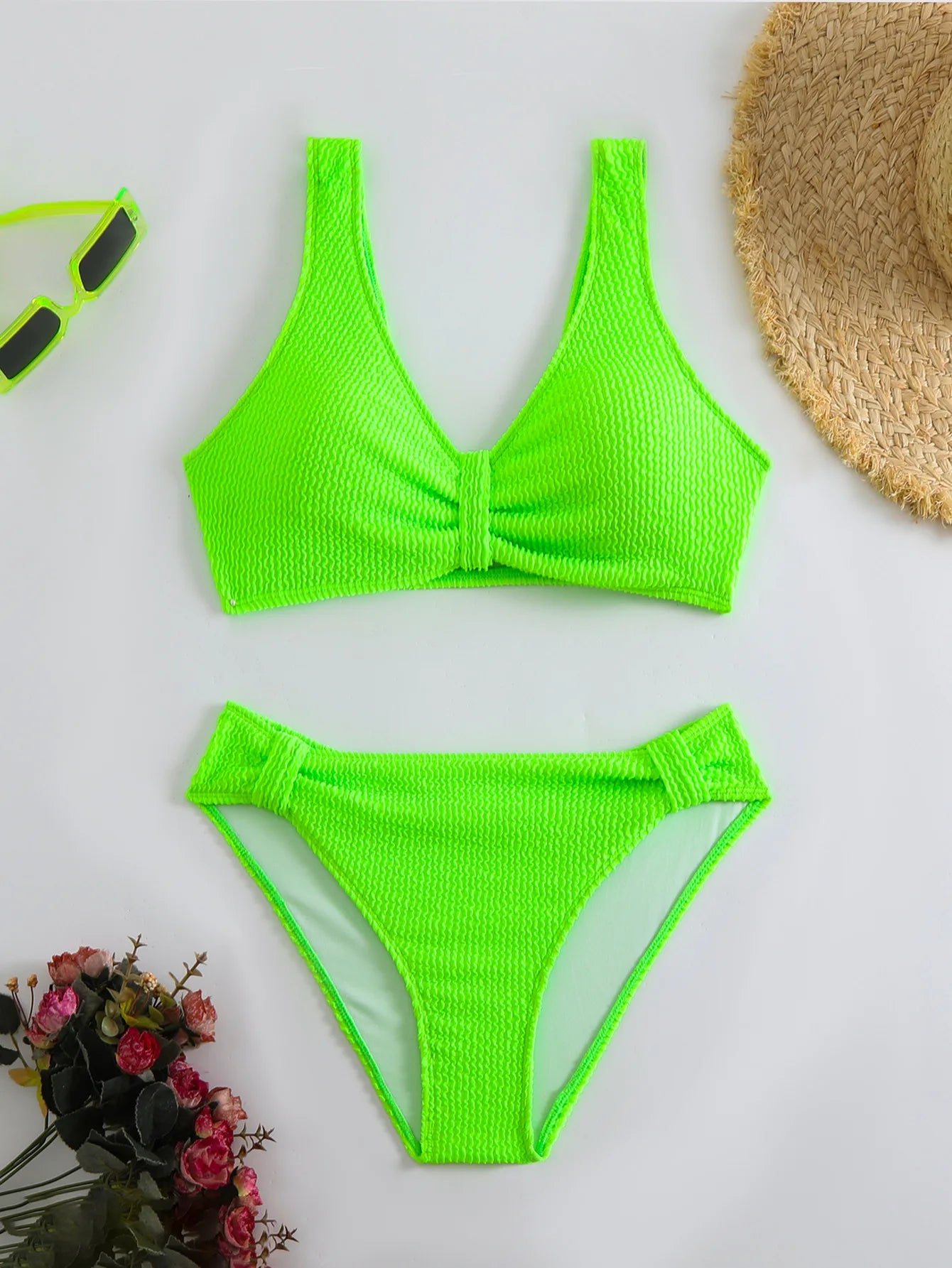 Braunes Bikini-Set mit Push-up-Effekt – verführerische Bademode für Strand und Pool