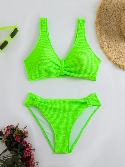 Braunes Bikini-Set mit Push-up-Effekt – verführerische Bademode für Strand und Pool