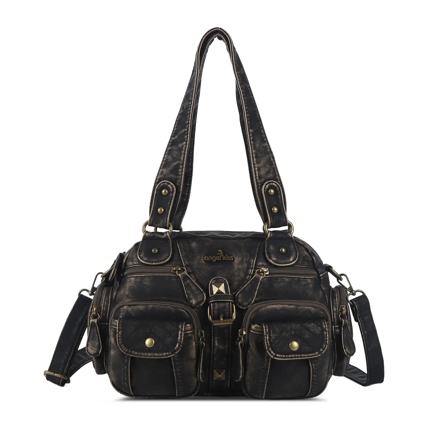Damen-Handtasche Vintage Satchel Top-Handle Kunstleder Mit Mehreren Taschen und Innentaschen