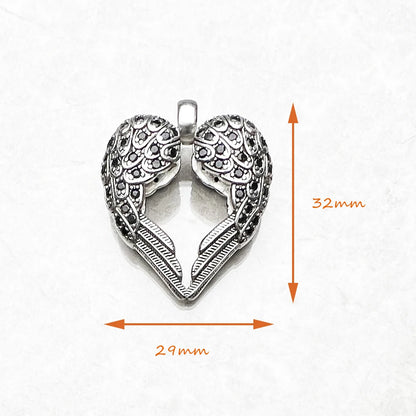Damen-Charm-Anhänger Flügel Herz trendig aus Sterlingsilber