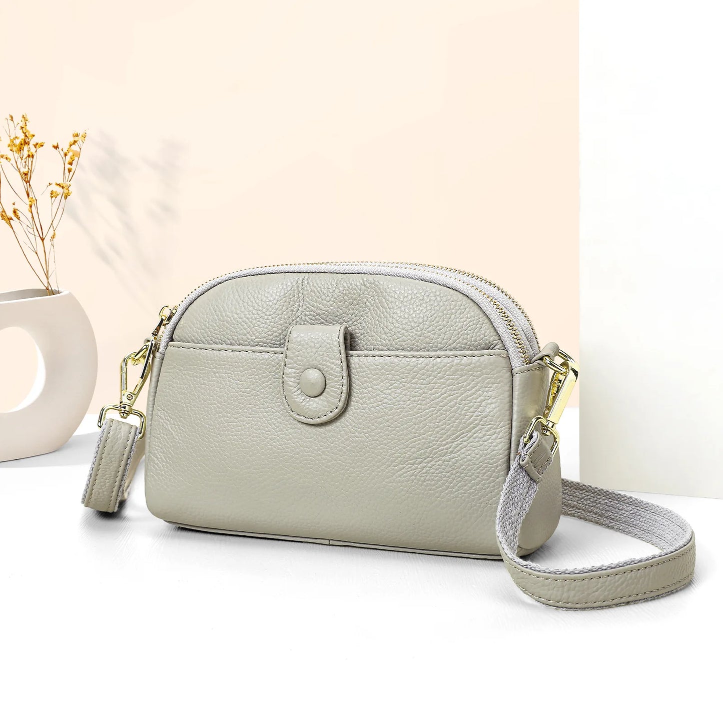 Damen-Handtasche Aus Rindleder Mit Mehreren Innenfächern Und Top-Griff Ideal für Alltag Und Abendveranstaltungen