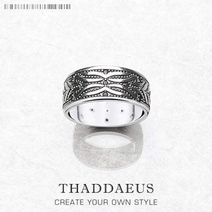 Damen-Ring Tigermuster schwarz rebellisch aus Sterlingsilber