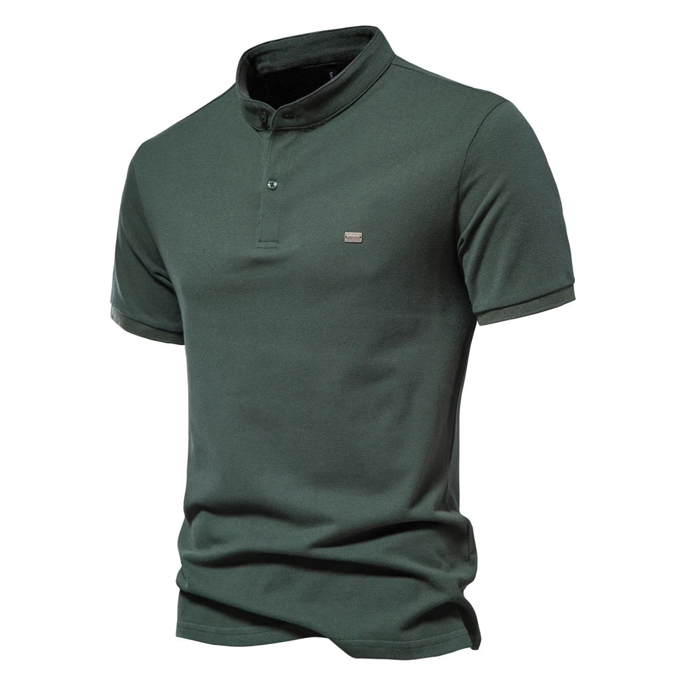 Herren Poloshirt aus 100 Prozent Baumwolle mit lässigem Stehkragen für den Sommer