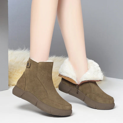 AIYUQI Snow Boot Women 2025 Winter New Suede Genuine Leather Women Short Boots Natural Wool Warm Non-slip Women's Ankle Boots