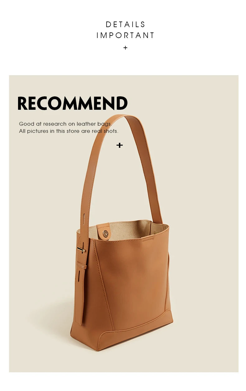 Damen Schultertasche aus Leder im klassischen Stil Große Tote für Büro
