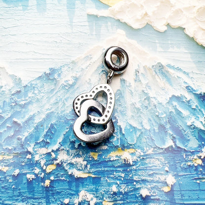 Damen-Charm-Anhänger Herz-Kette romantisch Liebesbeweis aus Sterlingsilber