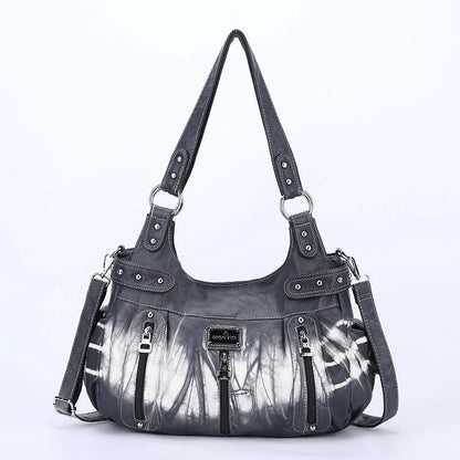 Damen-Schultertasche aus PU-Material Mit Großem Fassungsvermögen und Reißverschluss für Alltag und Freizeit