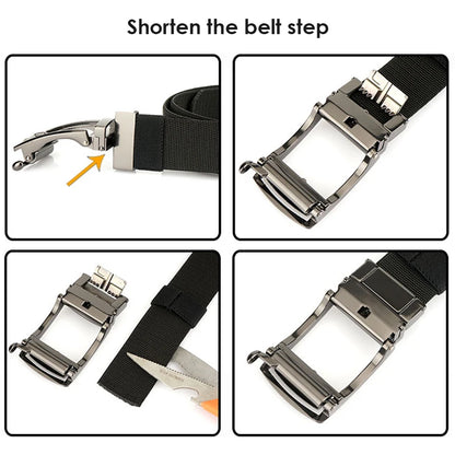 VATLY Elastik-Gürtel Herren Gunmetal Automatik-Schnalle Nylon Einheitsgröße