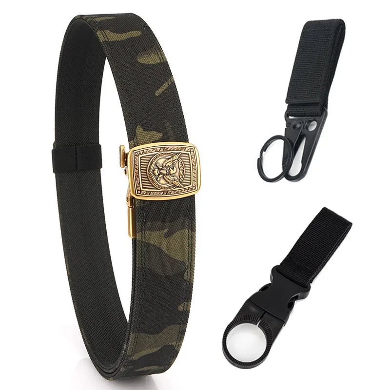 Herren-Automatikgürtel aus Nylon mit Schnellverschluss für Alltag und Freizeit Militärischer Stil