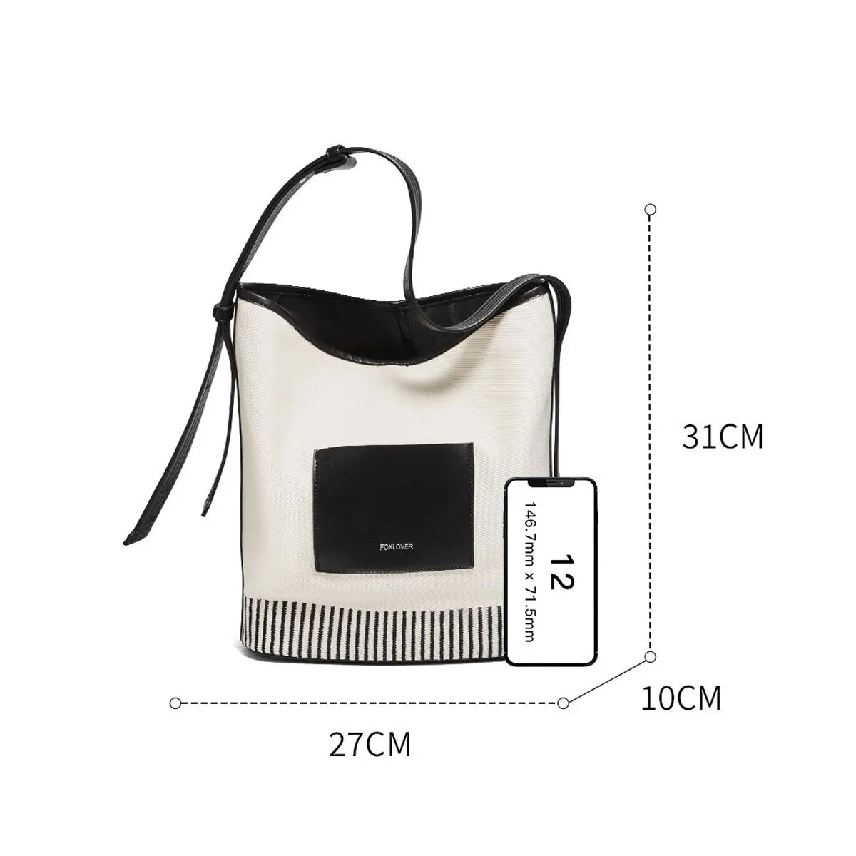 Damen Schultertasche aus veganem Leder – Große Beuteltasche für Büro und Alltag