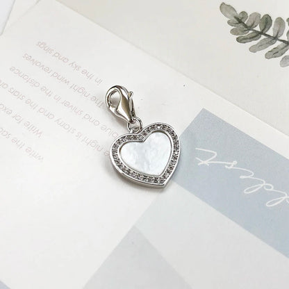Damen-Charm-Anhänger Herz und Muschel romantisch II aus Sterlingsilber