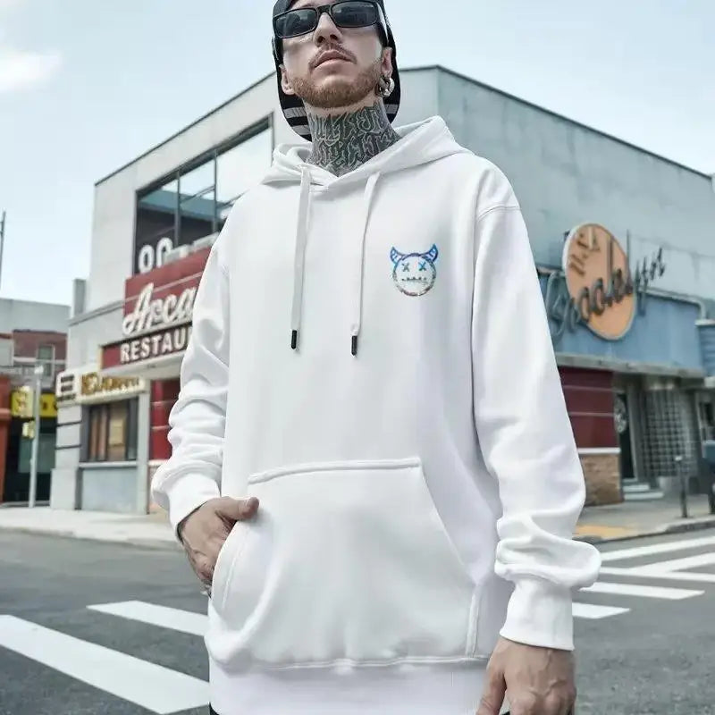 Herbst lustige Breakout Rinder Print Pullover Hoodies für Männer lässig lose Hip Hop Hoody Sweatshirt Mode y2k Streetwear Hoodie