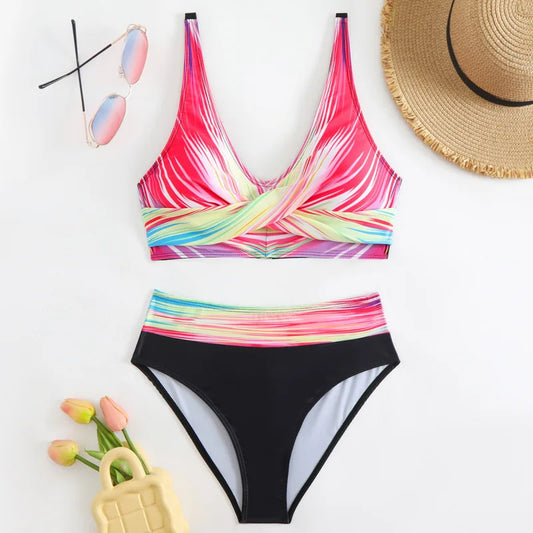 Sexy Bikini-Set für Damen in Unifarben mit Push-up-Effekt – Brasilianischer Badeanzug für Strand und Schwimmen