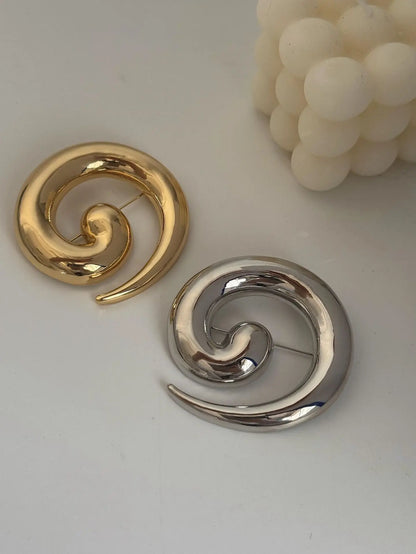 Brosche Spirale Vortex Vergoldet Unregelmäßig Party Corsage Unisex