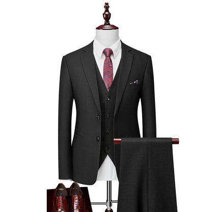 Hochwertiger Herren Anzug 3-teilig: Kariert, Grau, Slim Fit, Business & Hochzeit.