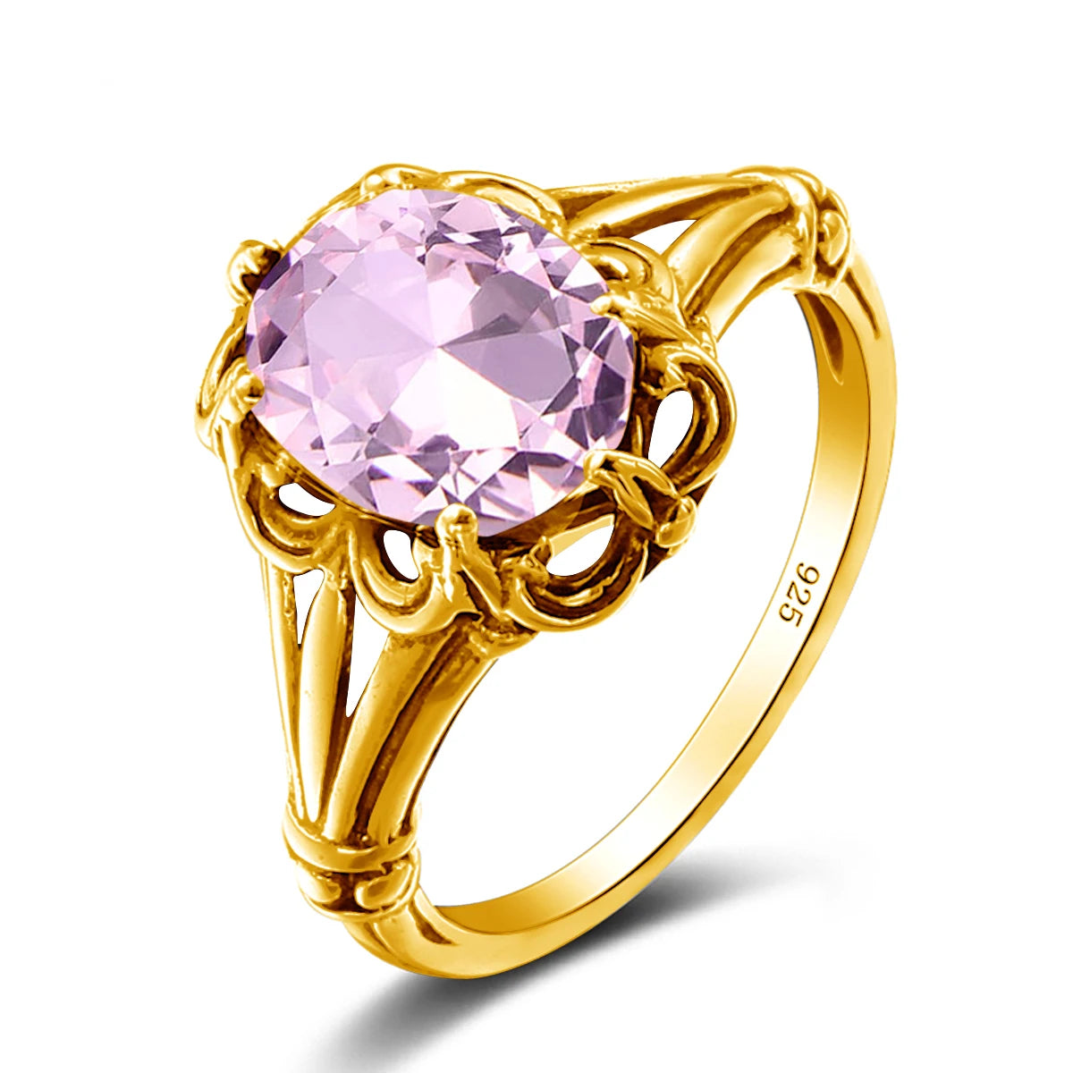 Damen-Ring aus Gelbgold mit ovalem Mystic Topas 8x10mm handgefertigt Schmuckgeschenk
