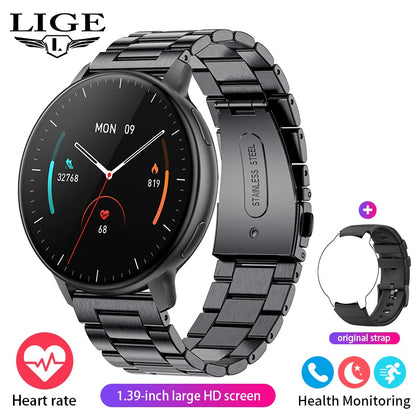 LIGE Neue Smartwatch mit Sprachanruf, 1,39 Zoll HD-Display, Smartwatch, Herzfrequenz-Gesundheitsüberwachung, Sport-Smartwatch für Männer und Frauen 2024