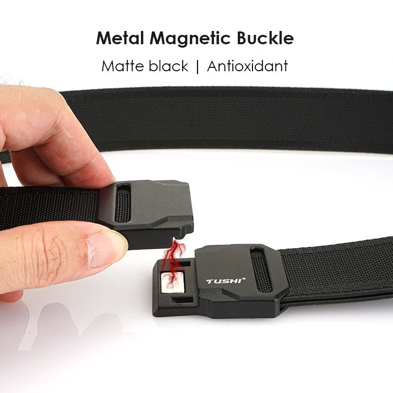 Herren-Gürtel mit Magnetischem Schnallenverschluss für Alltag und Freizeit aus Nylon