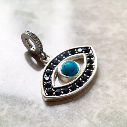 Damen-Charm Türkis Auge Nazar Vintage aus Sterlingsilber