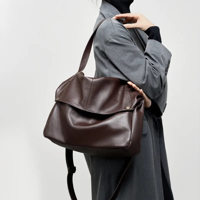 Damen Handtasche aus echtem Leder mit großer Kapazität