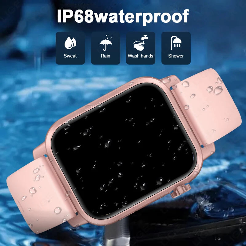 LIGE Neue Mit LED Taschenlampe Smart Uhr Frauen 1,85 "HD Display Herzfrequenz Sport IP68 Wasserdichte Bluetooth Anruf Männer smartwatch