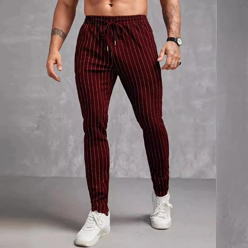 Neue Herren-Freizeithose mit gestreiften Taschen für Frühling und Sommer