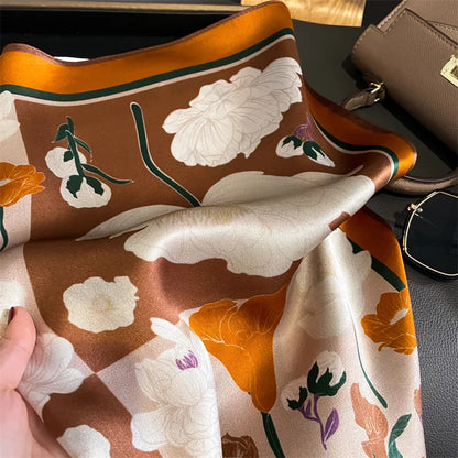 Damen Seidenschal Wraps Hijab Pashmina Strand luxuriös quadratisch Kopftuch