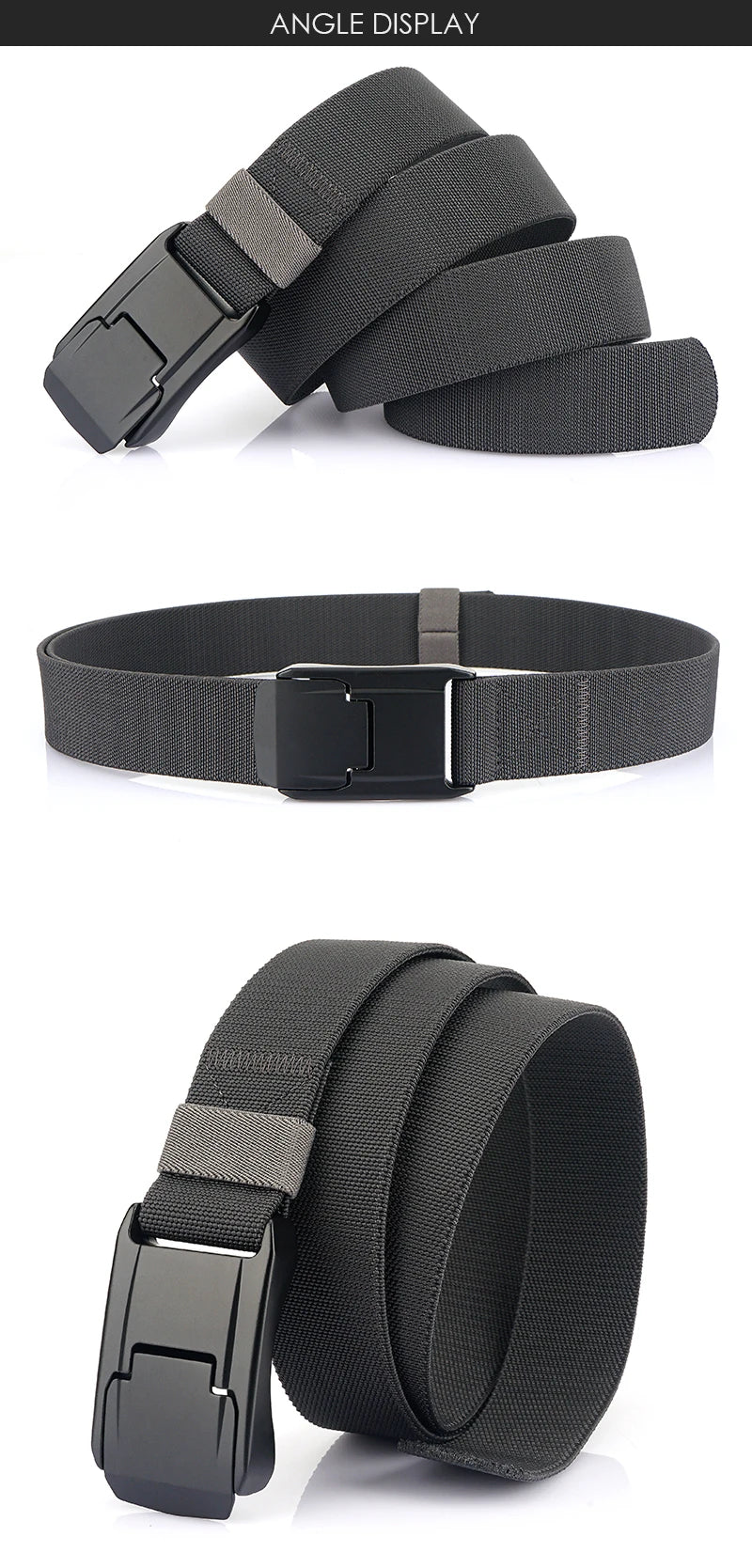 VATLY Elastik-Gürtel Herren Matte Metall-Schnalle Schnellverschluss Tactical Outdoor