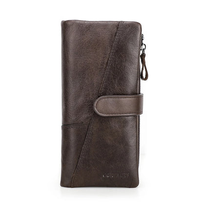 Herren Echtleder Lange Geldbörse Vintage Premium Kartenhalter Geldclip Luxus Reise