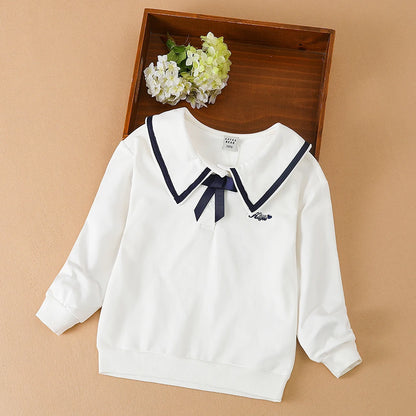 Mädchen Hoodie Schul kleidung Kind Freizeit kleidung Turn-Down-Kragen Pullover Frühling Herbst Mädchen Sweatshirts