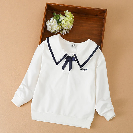 Mädchen Hoodie Schul kleidung Kind Freizeit kleidung Turn-Down-Kragen Pullover Frühling Herbst Mädchen Sweatshirts