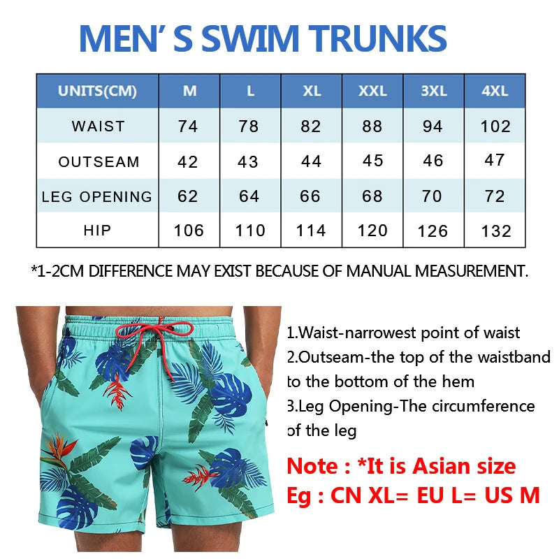 Herren-Badeshorts mit niedrigem Bund und sexy Print – ideal für Gym und Surfen, herausnehmbare Polster, mehrfarbig
