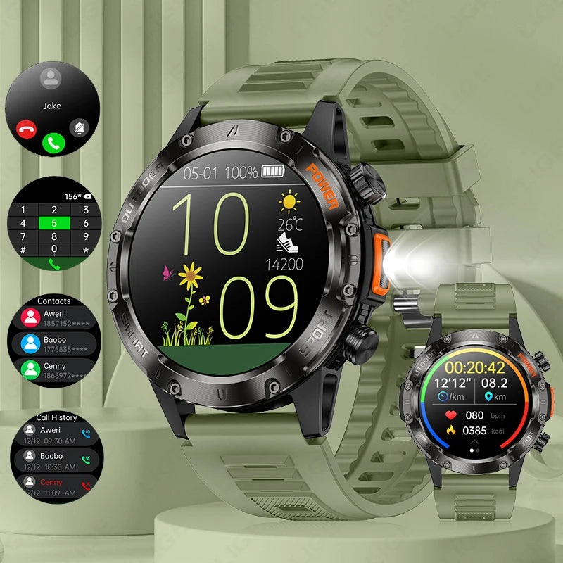 Männer Smartwatch im Outdoor-Design mit Bluetooth und Herzfrequenzmessung