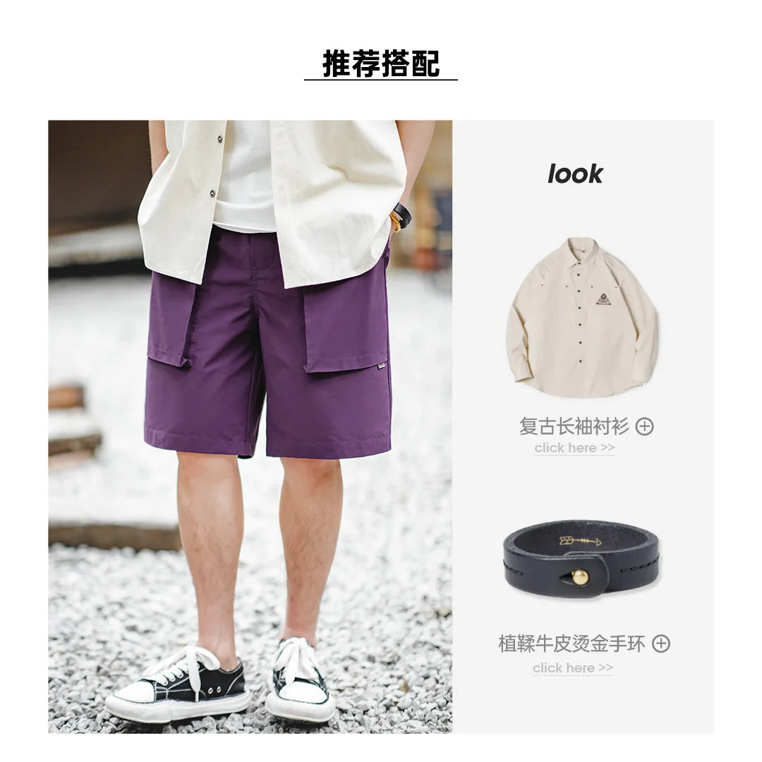 Herren Shorts aus leichtem Material mit großen Taschen in Schwarz