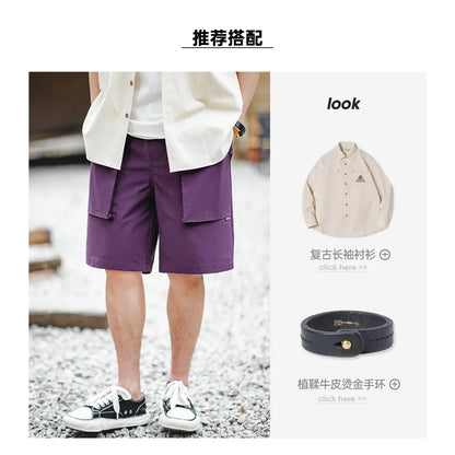 Herren Shorts aus leichtem Material mit großen Taschen in Schwarz