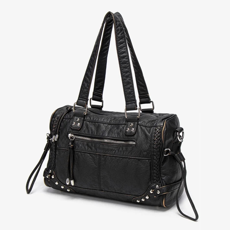 Damen-Handtasche aus weichem Bronzeleder Großes Fassungsvermögen mit Innenfächern Alltagstauglichkeit