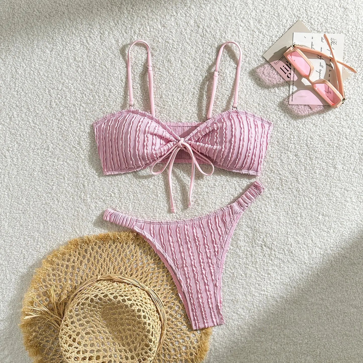 Schwarzes Sexy Bikini-Set mit Push-up für Damen – Brasilianischer Stil für Strand und Pool