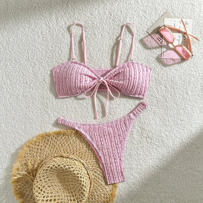 Schwarzes Sexy Bikini-Set mit Push-up für Damen – Brasilianischer Stil für Strand und Pool