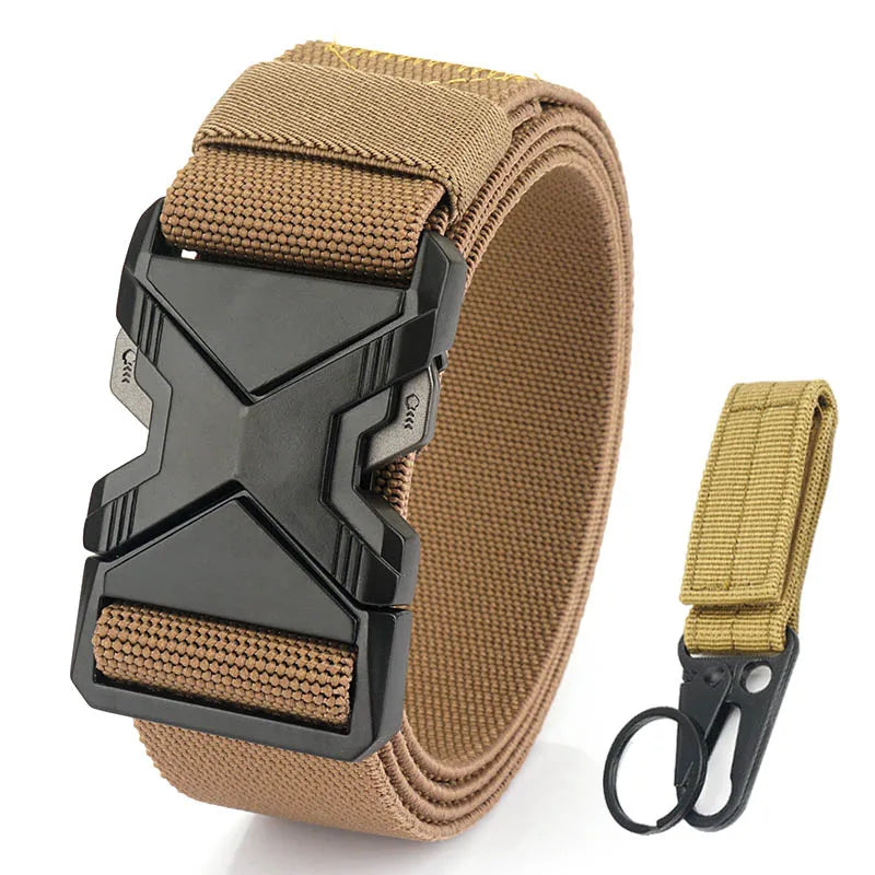 Herren-Taktischer Gürtel aus Nylon mit Elastischem Band und Schnellverschluss 3,8 cm Breite